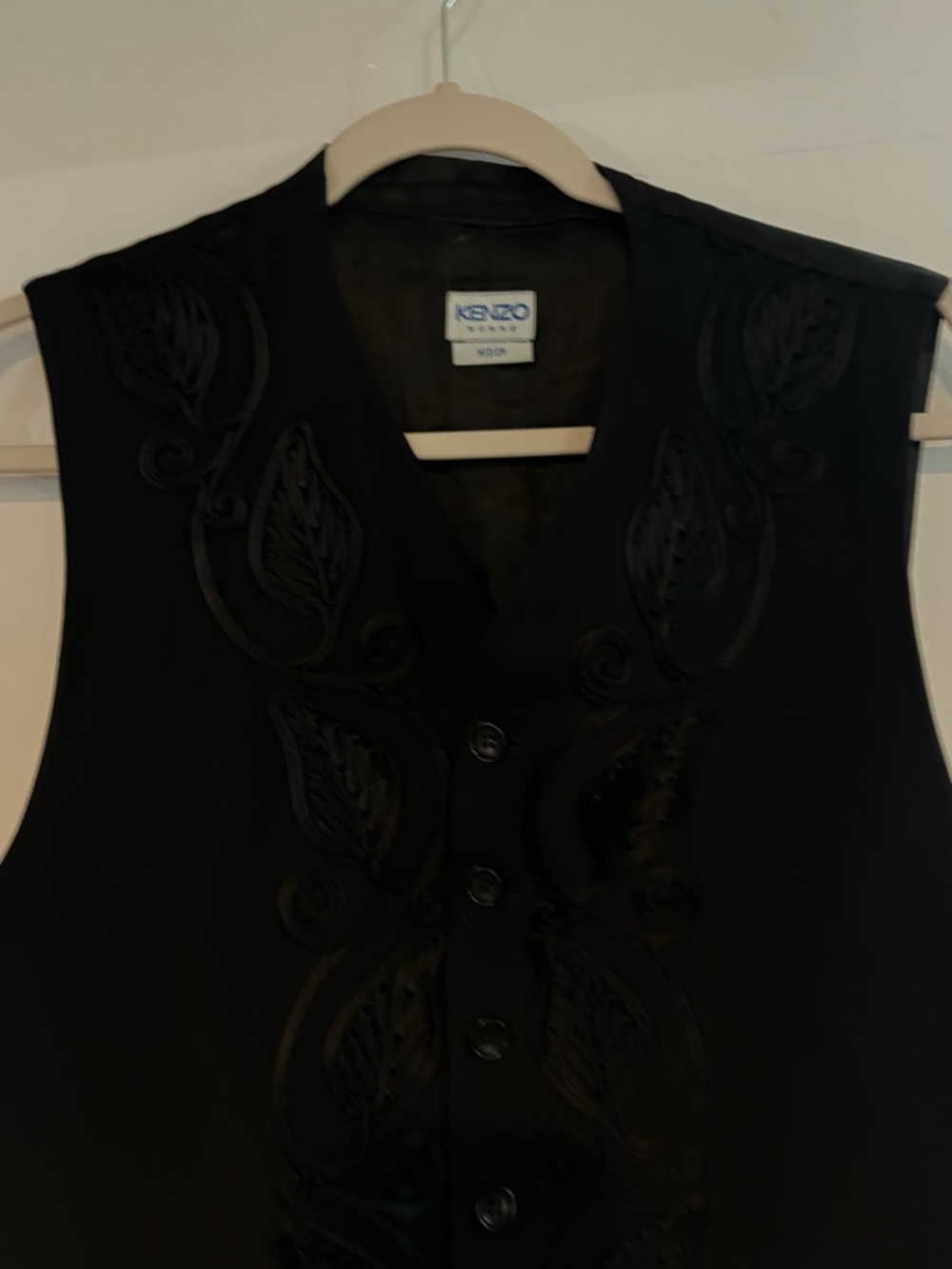 Kenzo Black Embroidered Sleeveless Vest - Picture 4 of 7